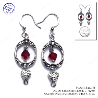 Boucles d'oreilles Mon coeur balance  rouge