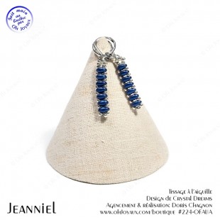 Boucles d'oreilles Jeanniel en bleu pétrole et...