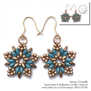 Boucles d'oreilles Feux d'artifice en turquoise et...
