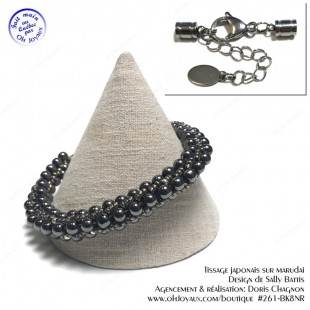 Bracelet Élégant en noir et gris