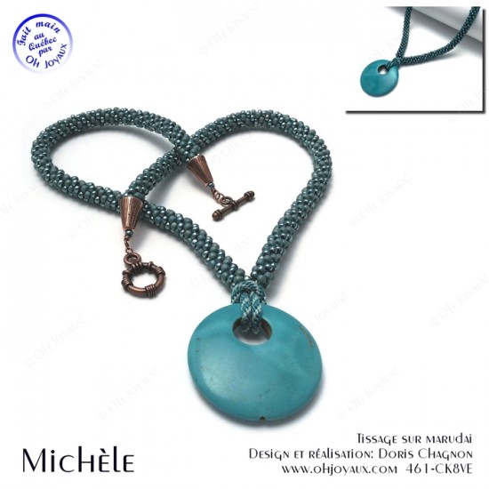 Collier-pendentif Michèle en turquoise