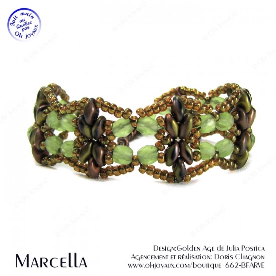 Bracelet Marcella en vert et cuivre