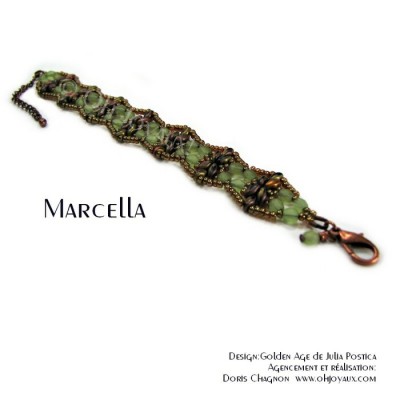 Bracelet Marcella en vert et cuivre
