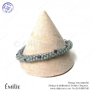 Bracelet Émilie en gris et noir