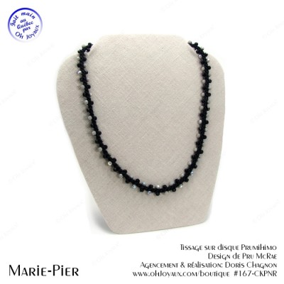Collier Marie-Pier en noir et gris