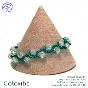 Bracelet Colombe en transparent et vert émeraude