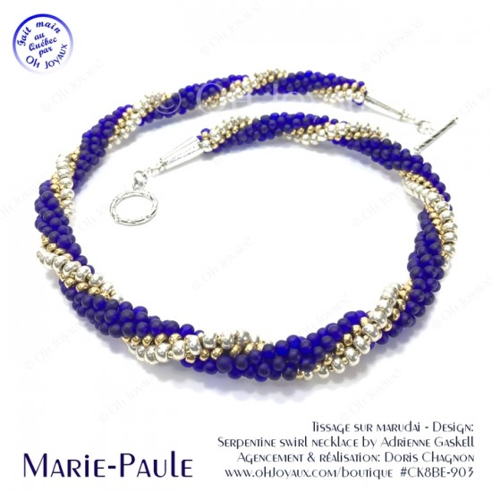 Collier Marie-Paule dans les couleurs de cobalt,...