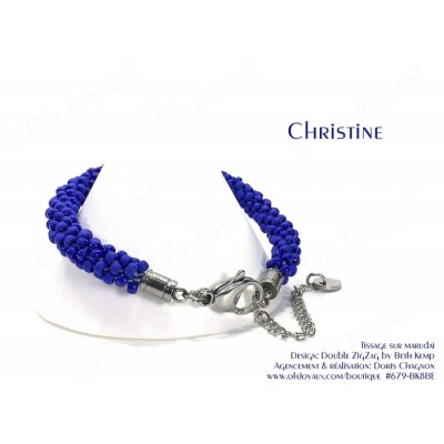 Bracelet Christine en 2 tons de bleu royal