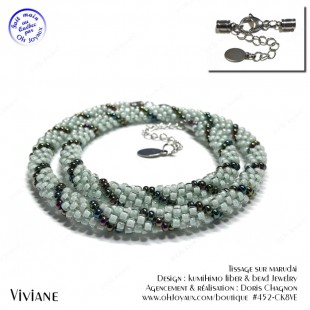 Collier Viviane en 2 tons de vert