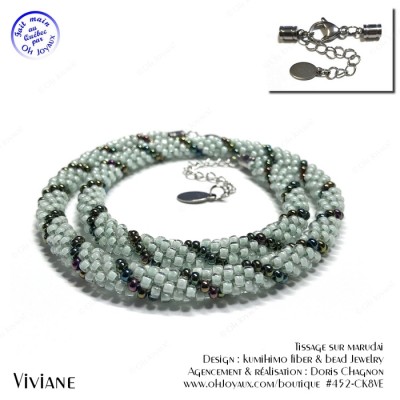 Collier Viviane en 2 tons de vert