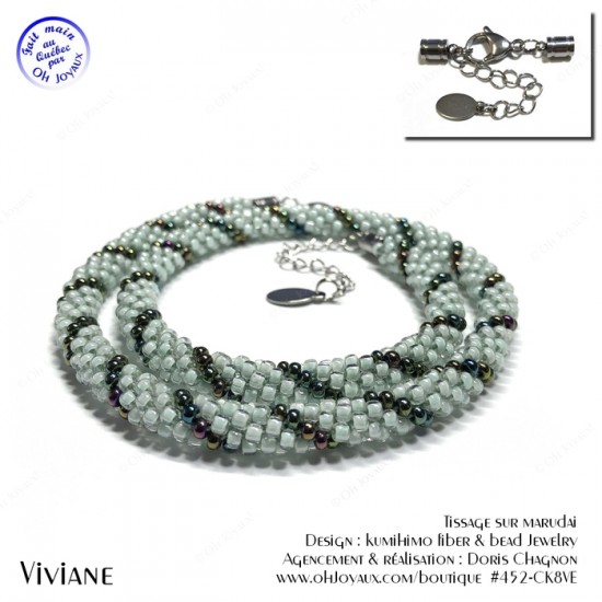 Collier Viviane en 2 tons de vert