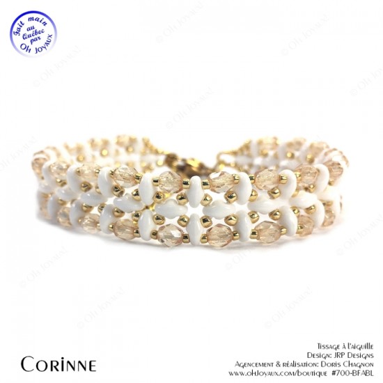 Bracelet Corinne en blanc et doré