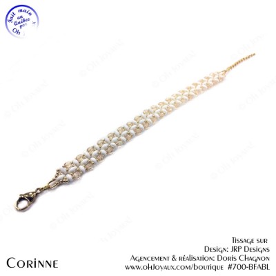 Bracelet Corinne en blanc et doré