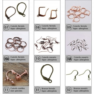 Boucles d'oreilles Marie-Carmen en teintes cuivrés et champagne