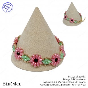 Bracelet Bérénice en rose et vert