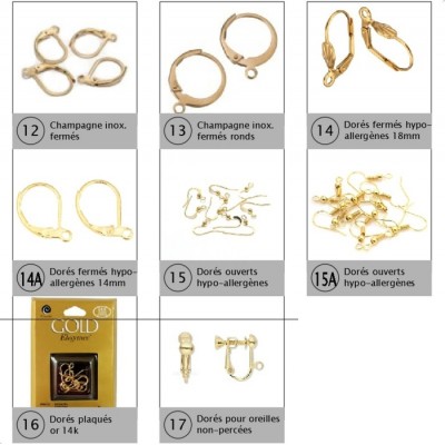Boucles d'oreilles Marlène en champagne et écru