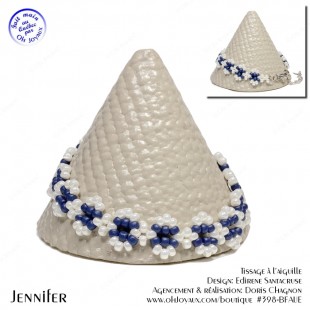 Bracelet Jennifer en bleu marine et blanc
