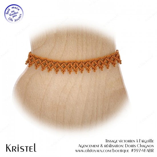 Bracelet de cheville Kristel en brun orangé