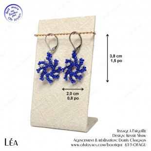 Boucles d'oreilles Léa en gris argenté et bleu...