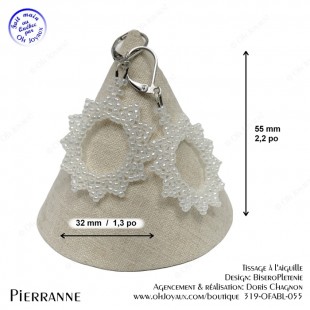 Boucles d'oreilles Pierranne en blanc - 55 mm