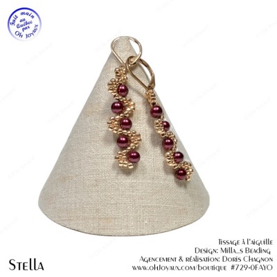 Boucles d'oreilles Stella en champagne et...