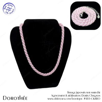 Collier Dorothée en soupçon de rose-bourgogne