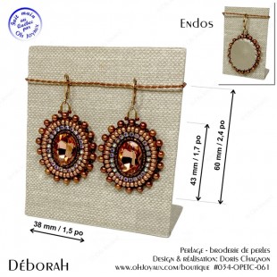 Boucles d'oreilles Déborah en ambre doré...