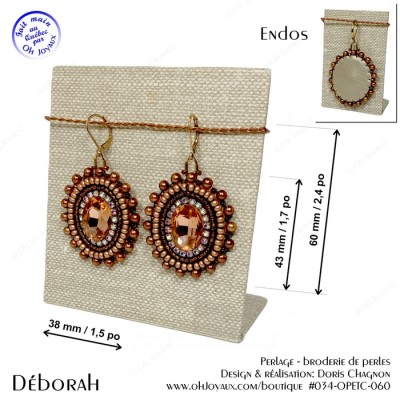 Boucles d'oreilles Déborah en ambre doré et...