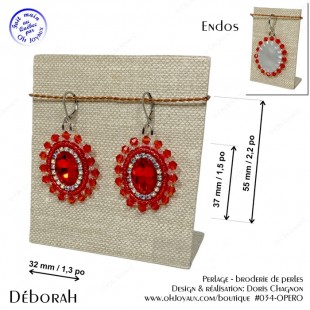 Boucles d'oreilles Déborah en rouge