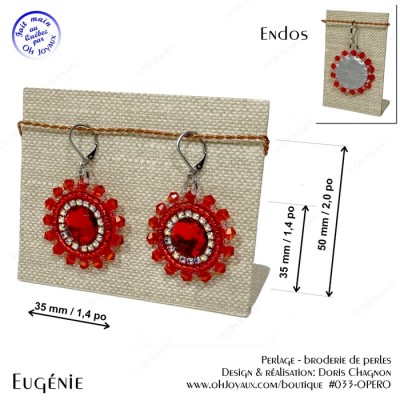 Boucles d'oreilles Eugénie en rouge