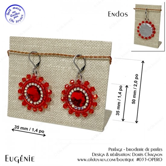 Boucles d'oreilles Eugénie en rouge