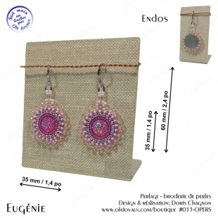 Boucles d'oreilles Eugénie en rose