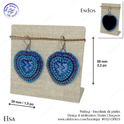 Boucles d'oreilles Ines en bleu