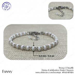 Bracelet Fanny en blanc et argenté