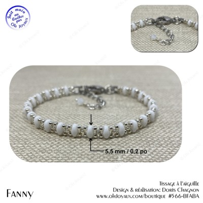Bracelet Fanny en blanc et argenté