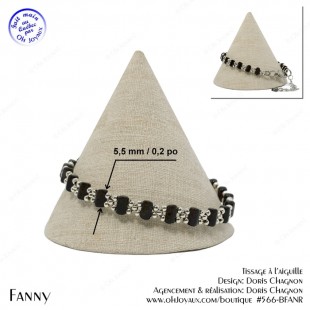 Bracelet Fanny en noir et argenté
