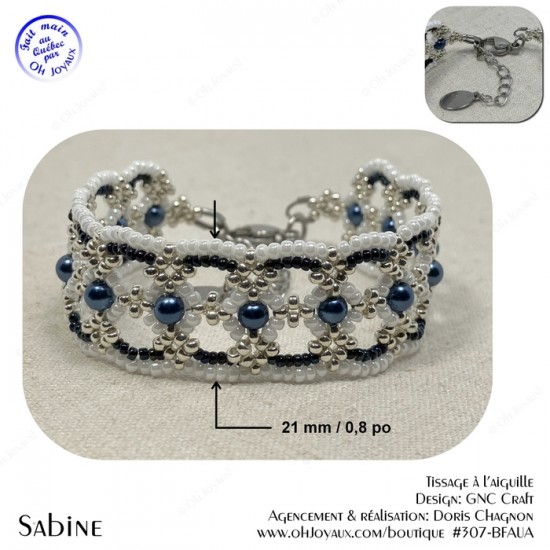 Bracelet Fanny en noir et argenté