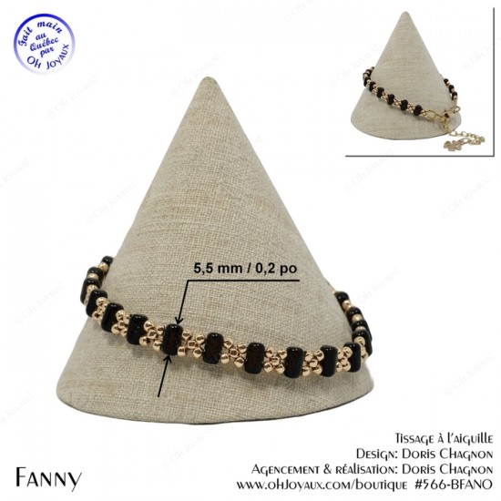Bracelet Fanny en noir et doré