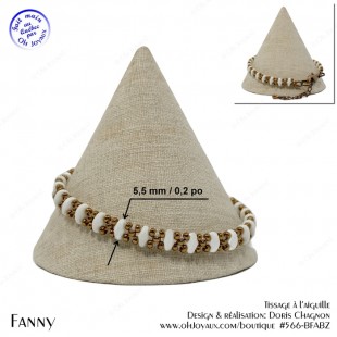 Bracelet Fanny en blanc et bronze