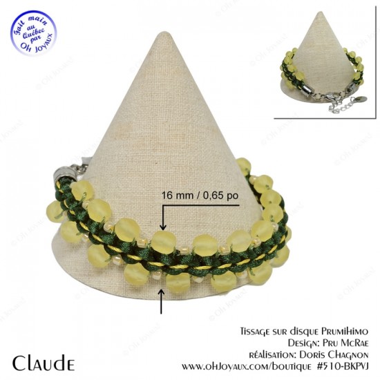 Bracelet unisexe Claude en vert et jaune
