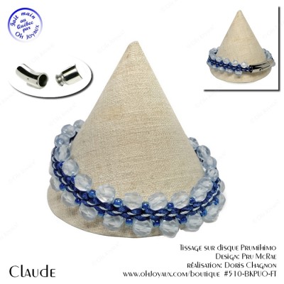 Bracelet unisexe Claude en marine et bleu