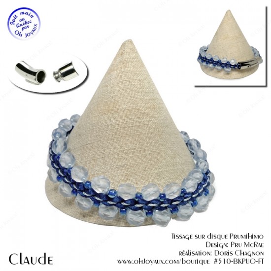 Bracelet unisexe Claude en marine et bleu