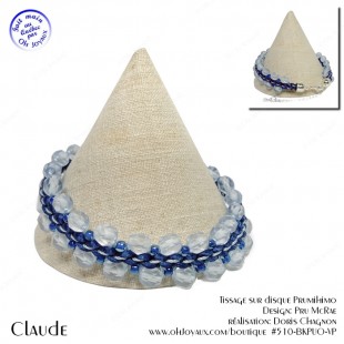 Bracelet unisexe Claude en marine et bleu pâle