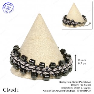 Bracelet unisexe Claude en hématite et argenté