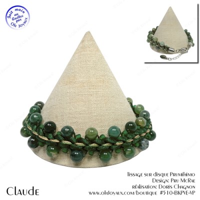 Bracelet unisexe Claude en vert
