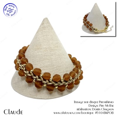 Bracelet unisexe Claude en ambre doré et...