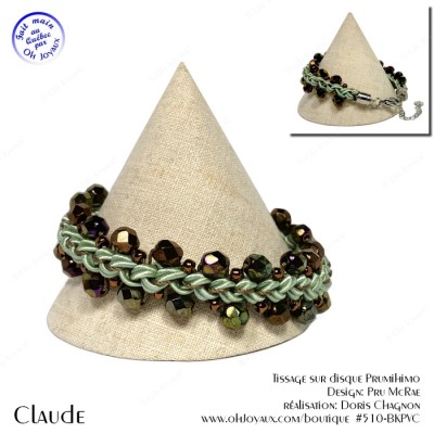 Bracelet unisexe Claude en cuivré et vert