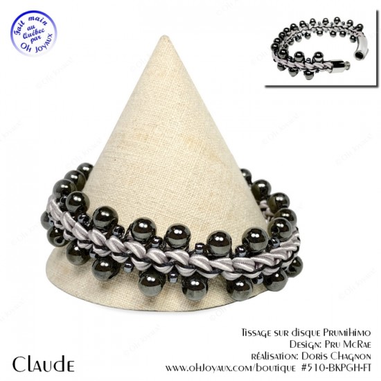 Bracelet unisexe Claude de couleur argentée et...
