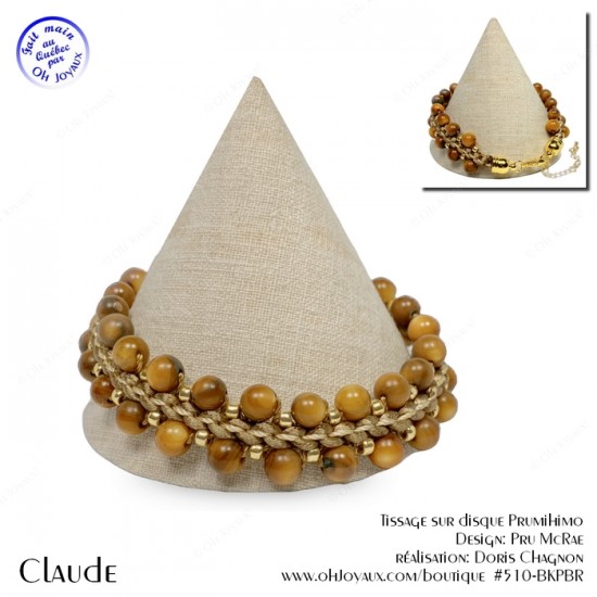 Bracelet unisexe Claude en brun doré et champagne