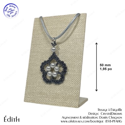 Boucles d'oreilles Édith hématite et gris